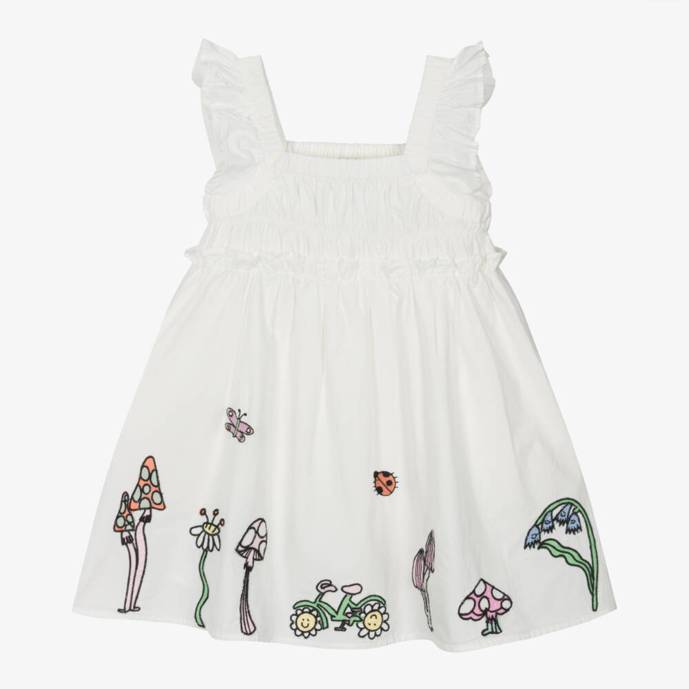 Stella McCartney Kids-فستان قطن عاجي للبنات | Childrensalon Outlet
