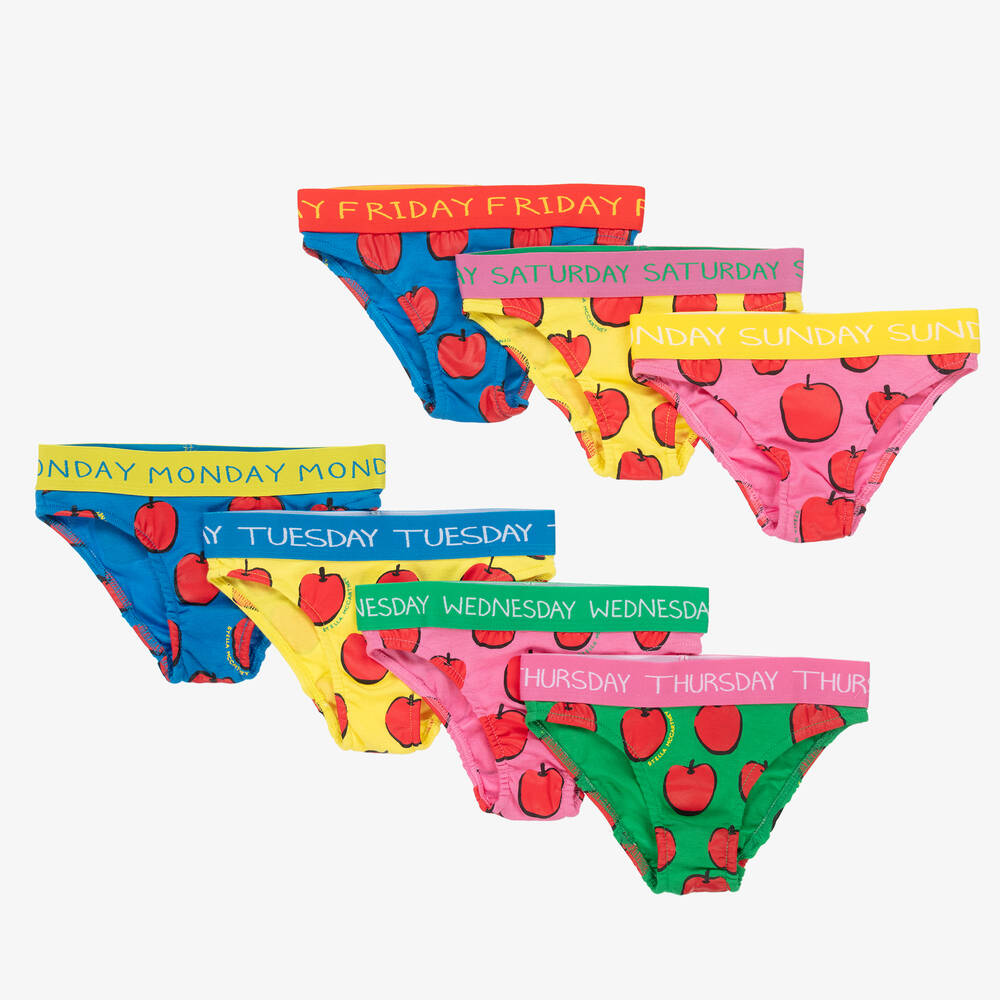 Stella McCartney Kids - سروال داخلي قطن عضوي بألوان متعددة للبنات (عدد 7) | Childrensalon