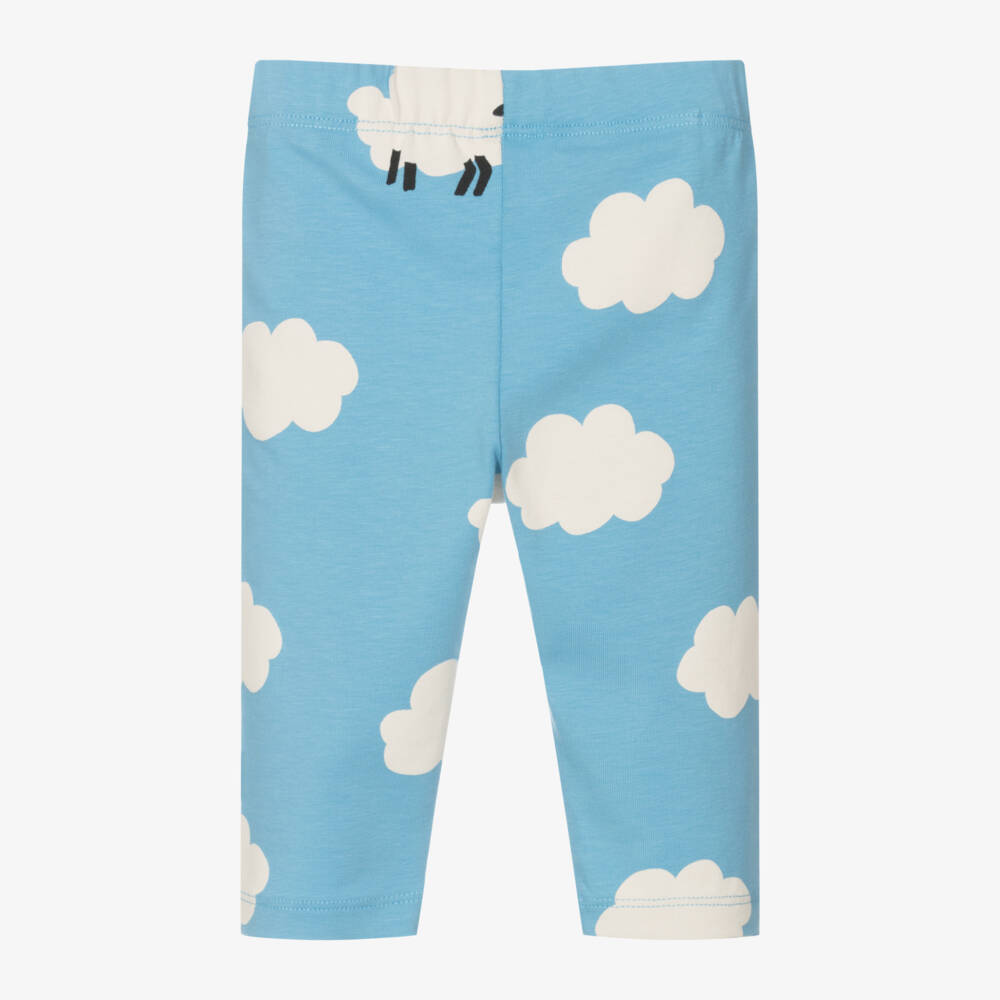 Stella McCartney Kids-Girls Cotton Leggings in Blue | Childrensalon Outlet