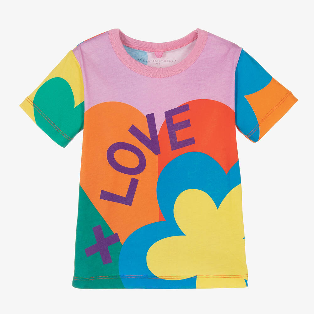 Stella McCartney Kids - تيشيرت قطن بطبعة ملونة للبنات | Childrensalon