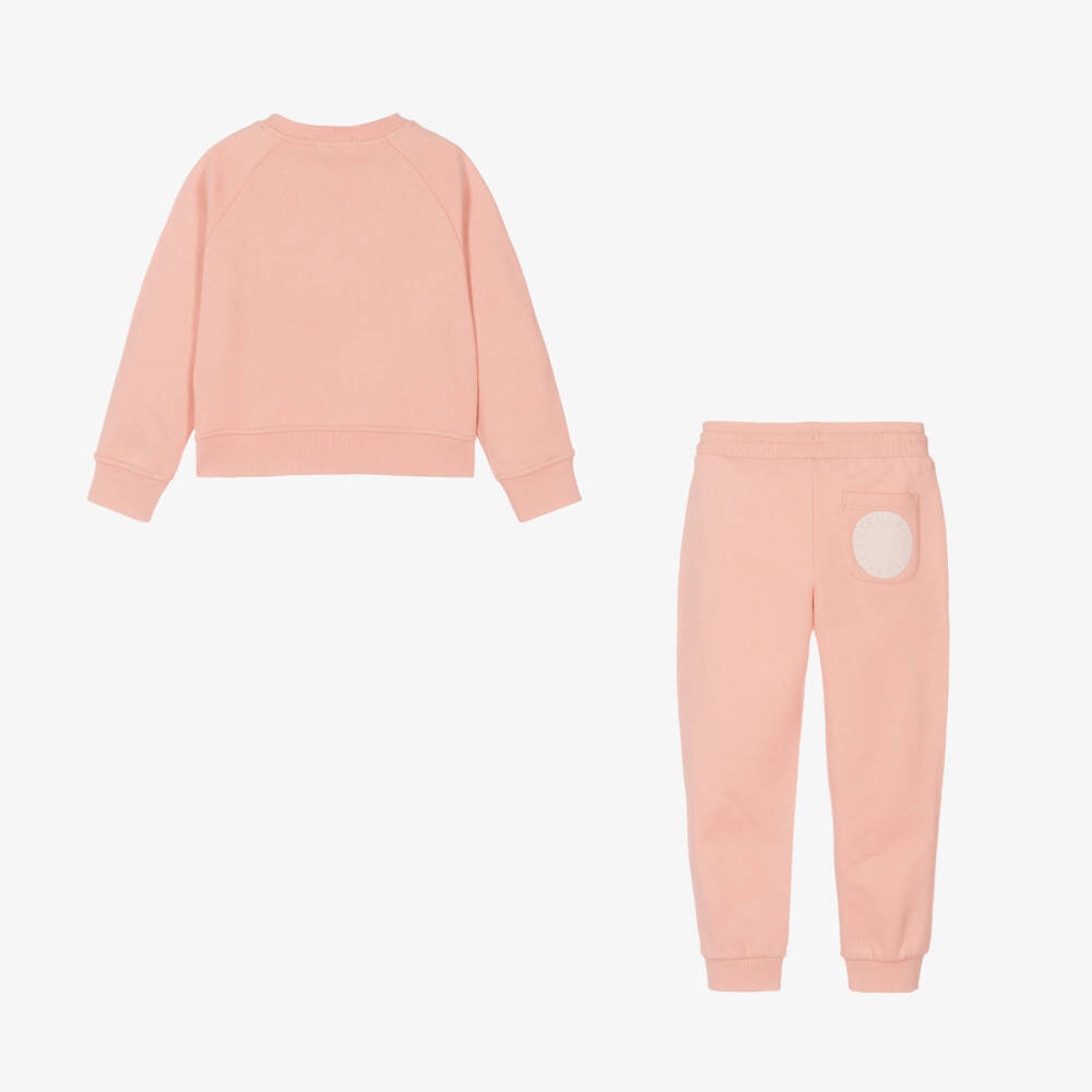 Stella McCartney Kids-Girls Cotton Pink Logo Jogger Set | Childrensalon Outlet