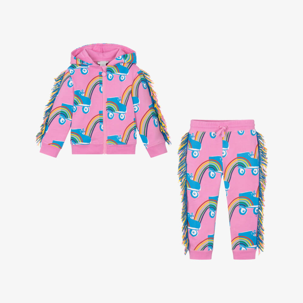 Stella McCartney Kids-Girls Cotton Pink Skating Tracksuit | Childrensalon Outlet