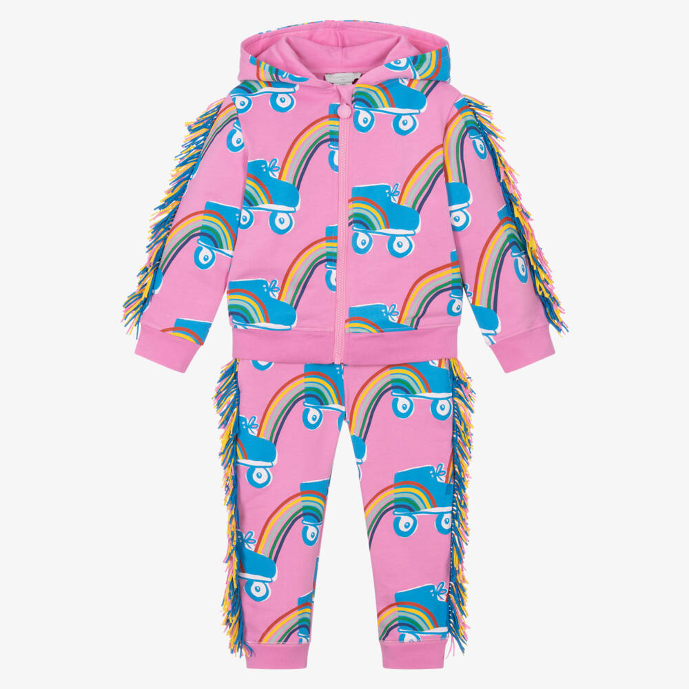 Stella McCartney Kids-Girls Cotton Pink Skating Tracksuit | Childrensalon Outlet