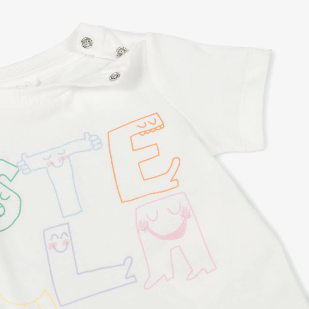 Stella McCartney Kids-Футболка из хлопка с ярким логотипом для девочек | Childrensalon Outlet