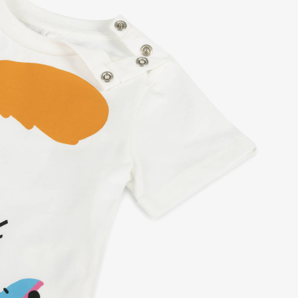 Stella McCartney Kids-Girls Cotton Tee with Skating Cat Design | Childrensalon Outlet