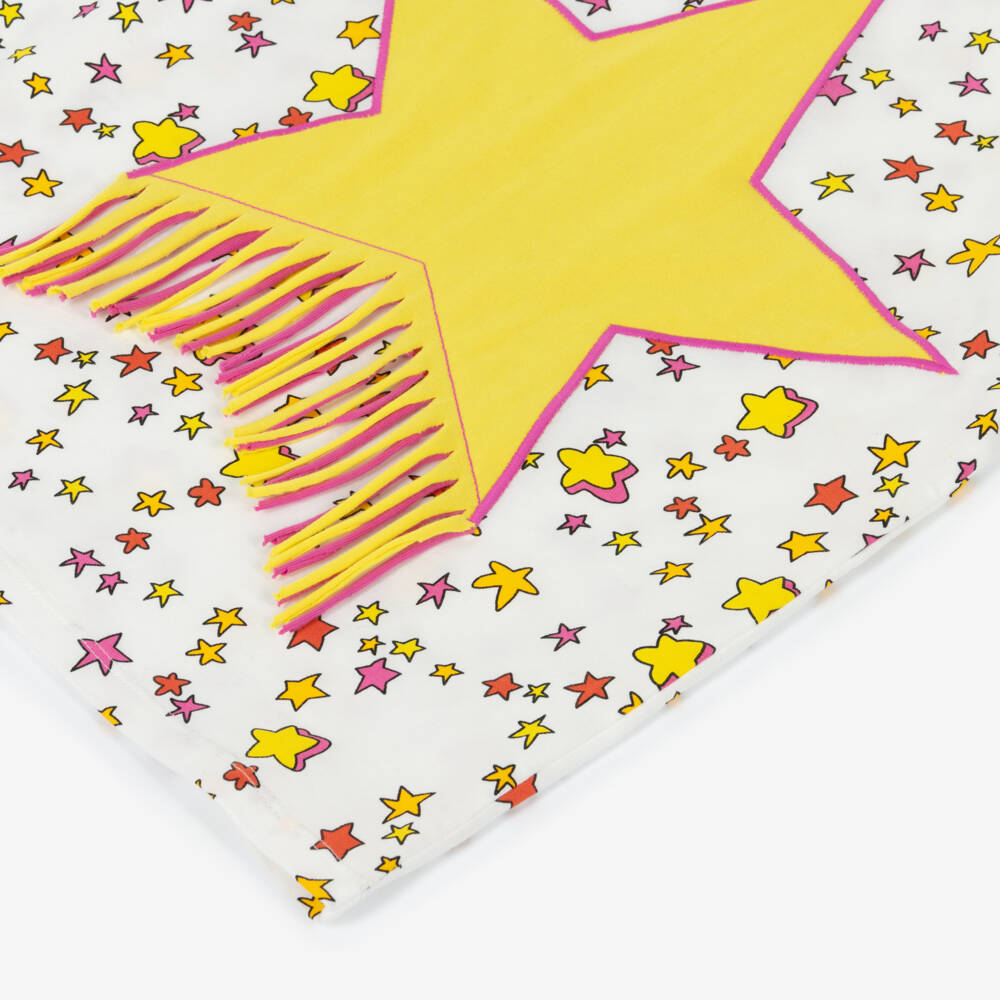 Stella McCartney Kids-Футболка из хлопка с жёлтой звездой для девочек | Childrensalon Outlet