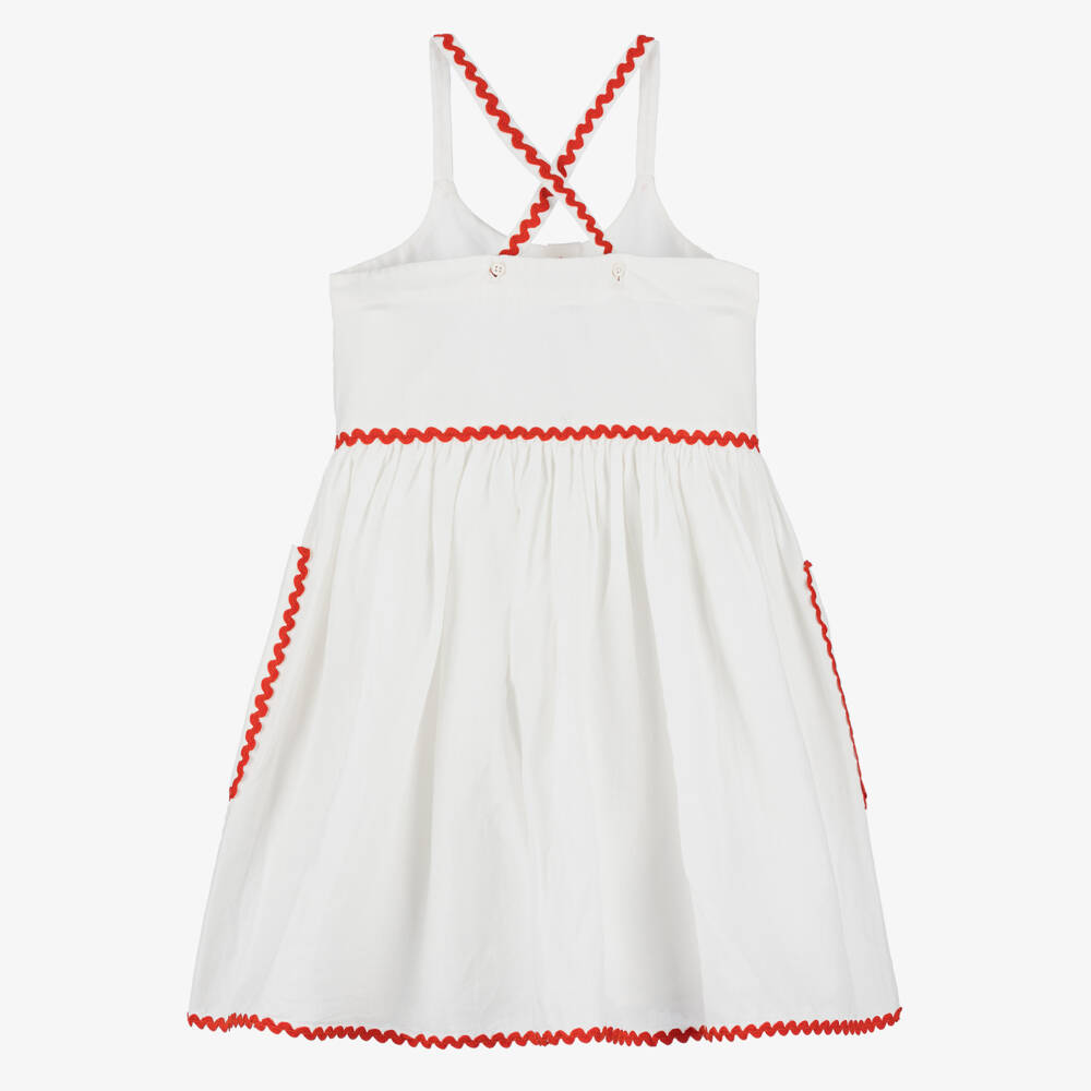 Stella McCartney Kids-Girls Cream Berry Adorned Frock | Childrensalon Outlet