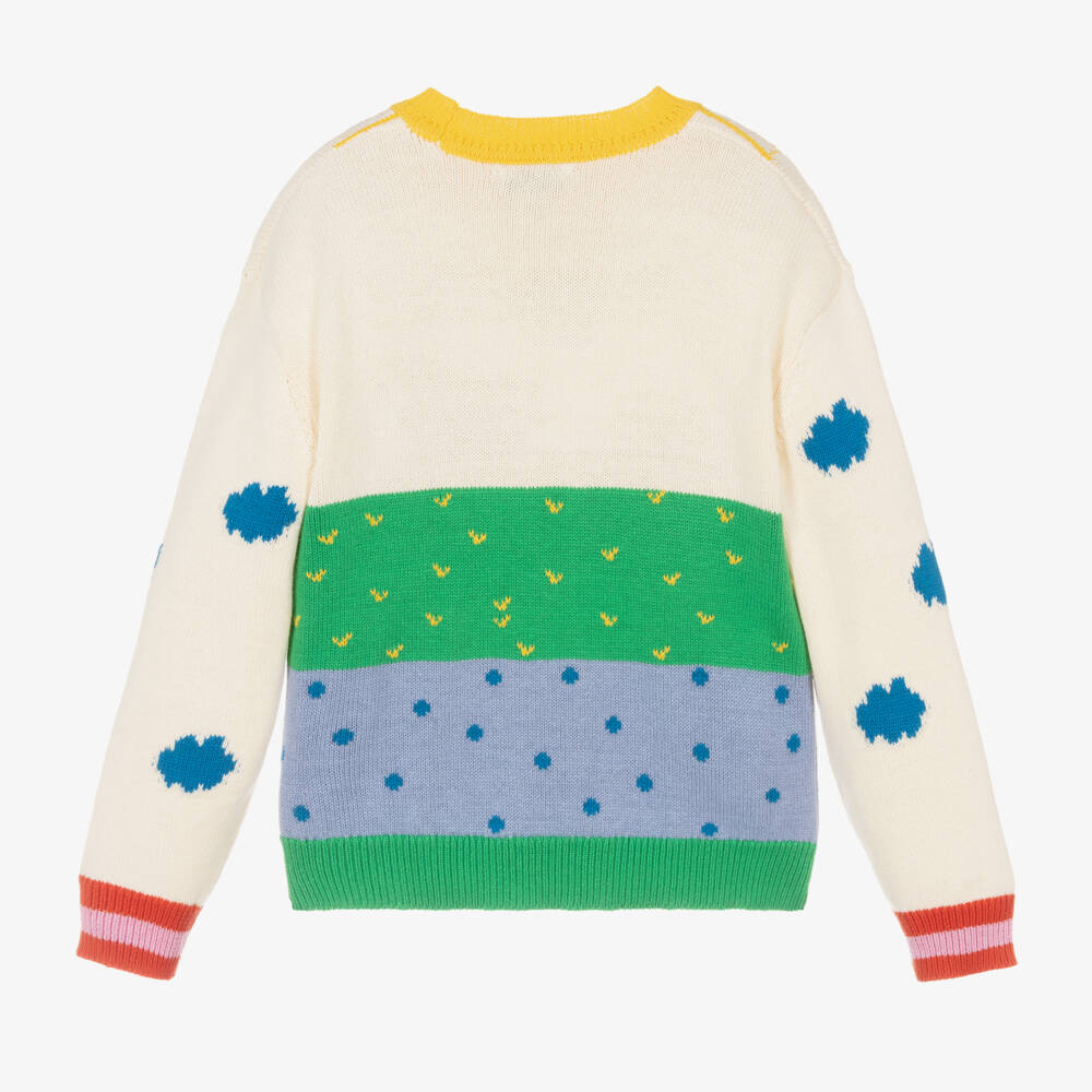 Stella McCartney Kids-Girls Cream Farm-Themed Knit Jumper | Childrensalon Outlet