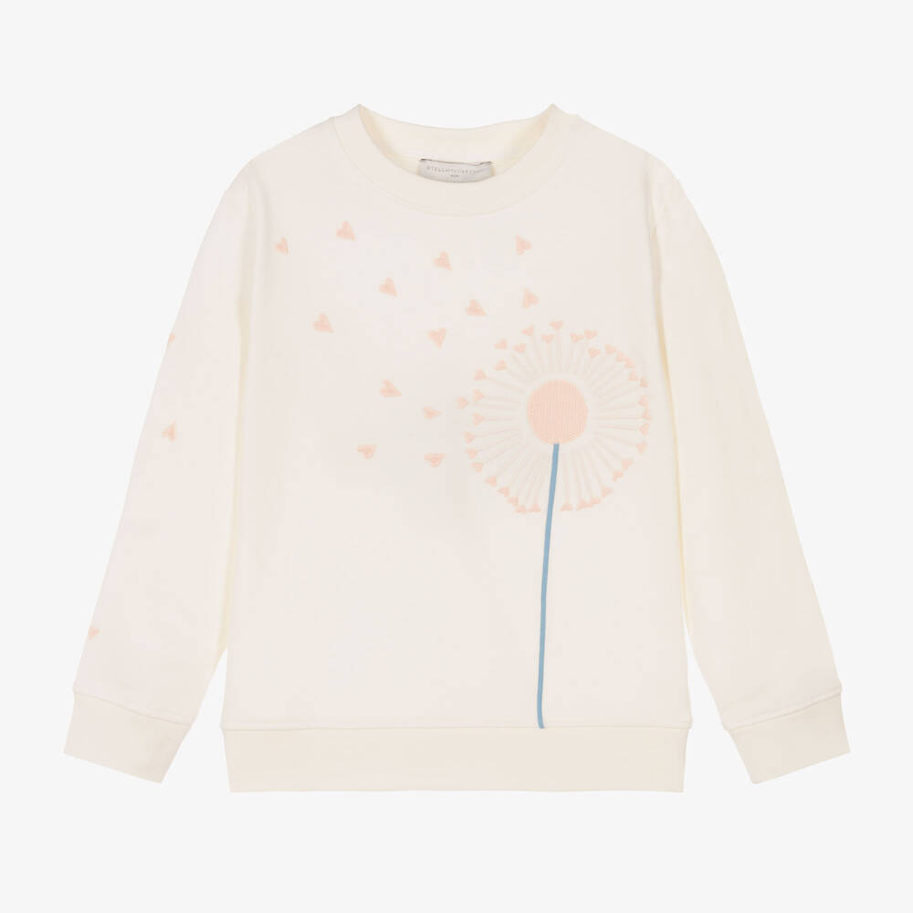 Stella McCartney Kids-Girls Cream Floral Cotton Jumper | Childrensalon Outlet