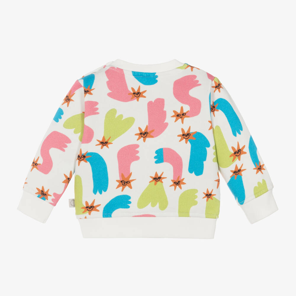 Stella McCartney Kids-Girls Cream Organic Star Top | Childrensalon Outlet
