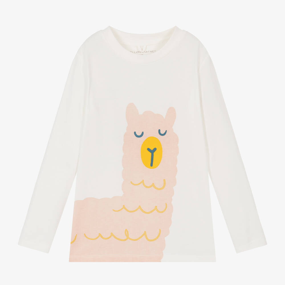 Stella McCartney Kids-Girls Creamy Alpaca Jersey Top | Childrensalon Outlet