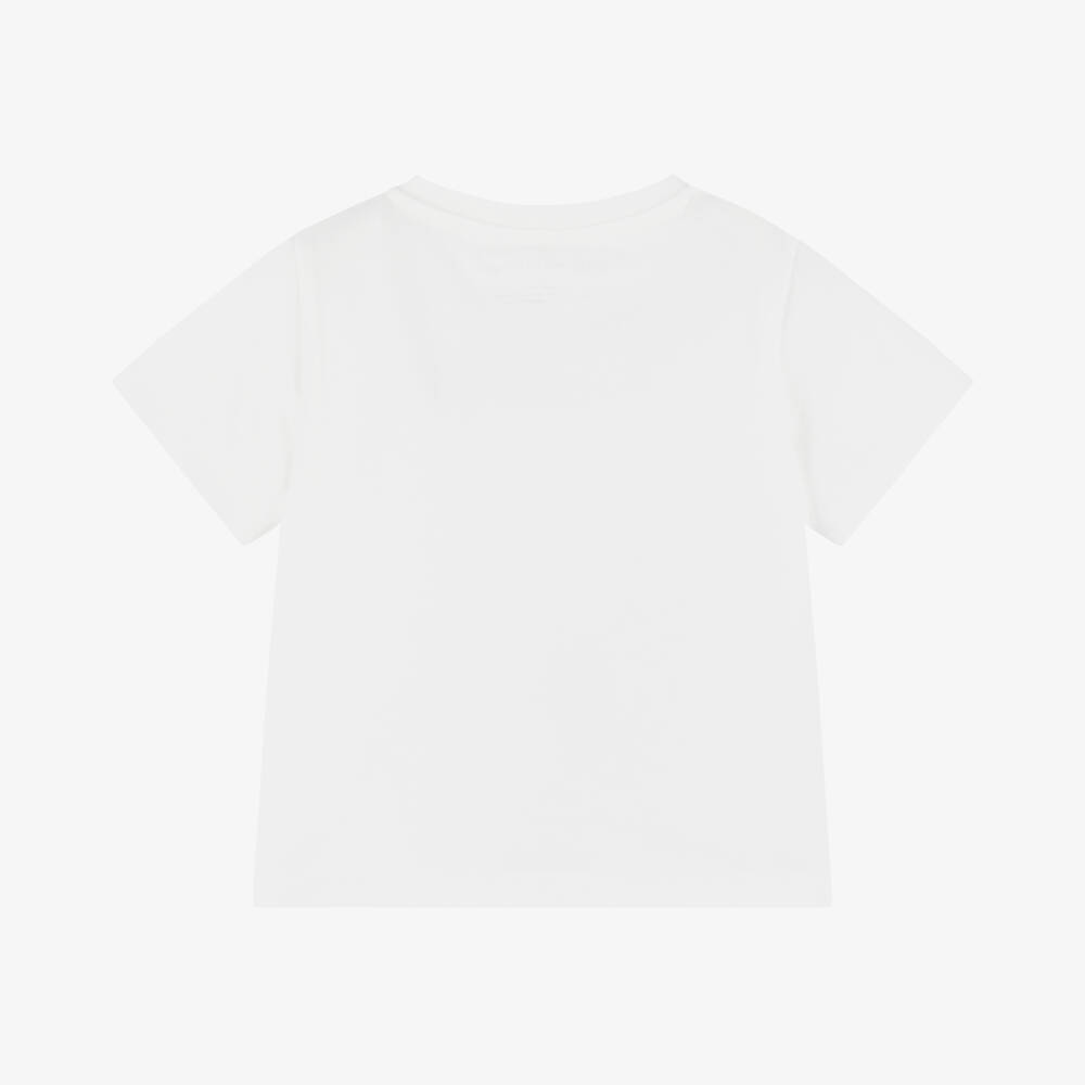 Stella McCartney Kids-Girls Creamy Cat Cotton Tee | Childrensalon Outlet