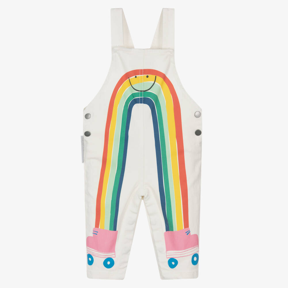 Stella McCartney Kids-Кремовые джинсы с радужными деталями для девочек | Childrensalon Outlet
