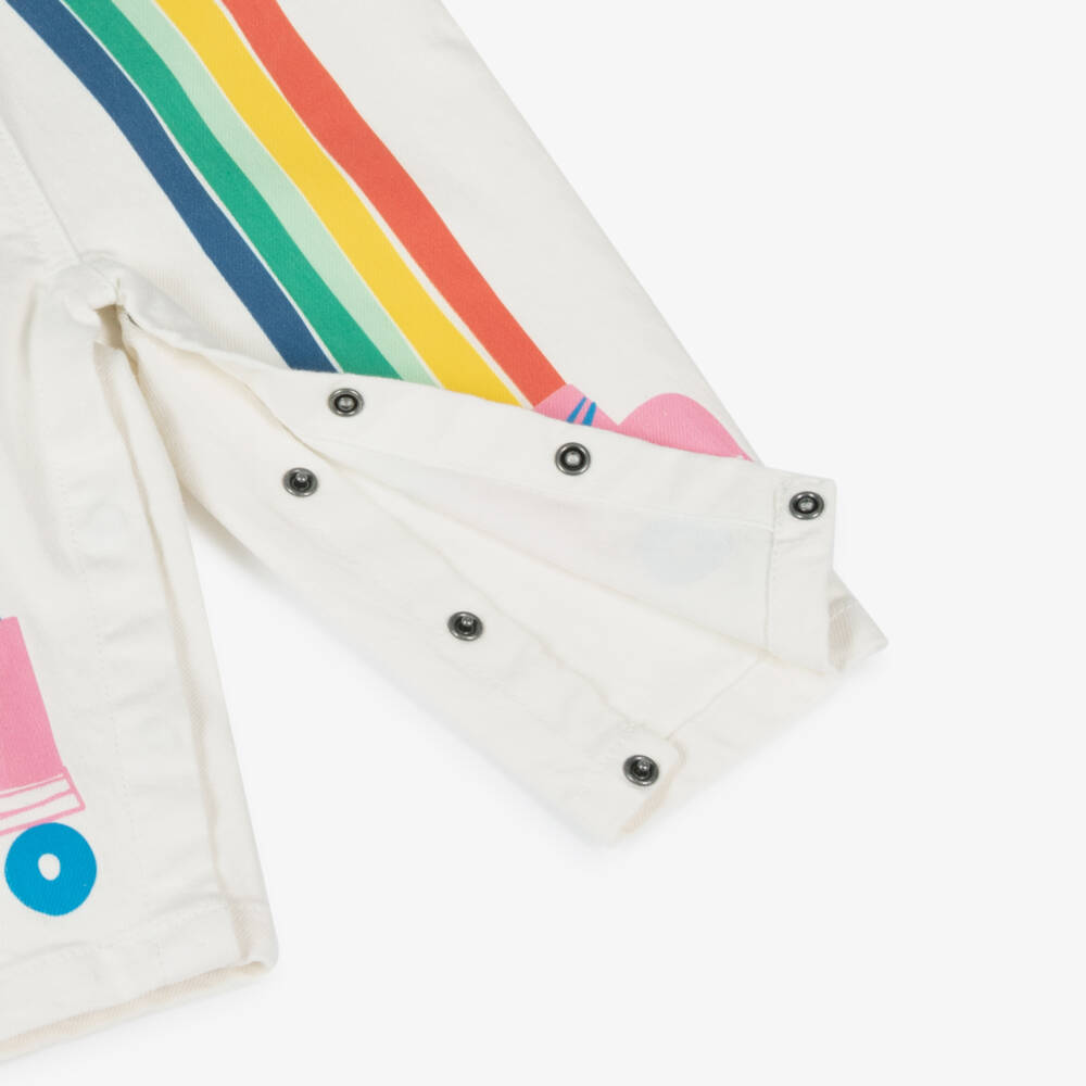Stella McCartney Kids-Girls Creamy Denim with Rainbow Detail | Childrensalon Outlet
