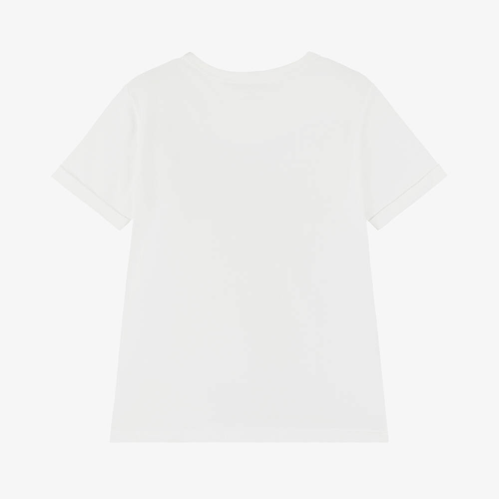 Stella McCartney Kids-Футболка из хлопка с кремовыми звездами для девочек | Childrensalon Outlet