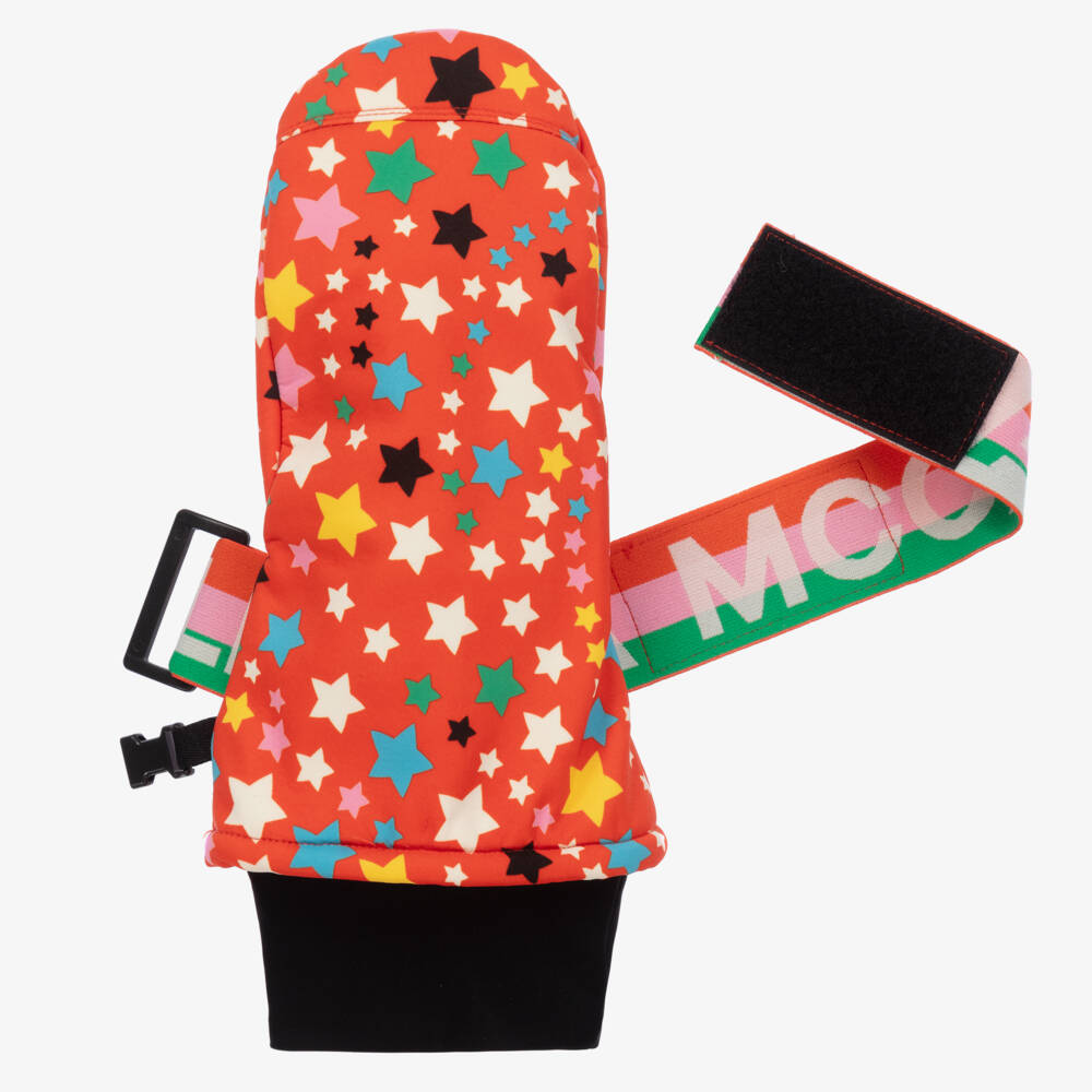 Stella McCartney Kids Ski Wear Capsule-Girls Crimson Star Ski Gloves | Childrensalon Outlet
