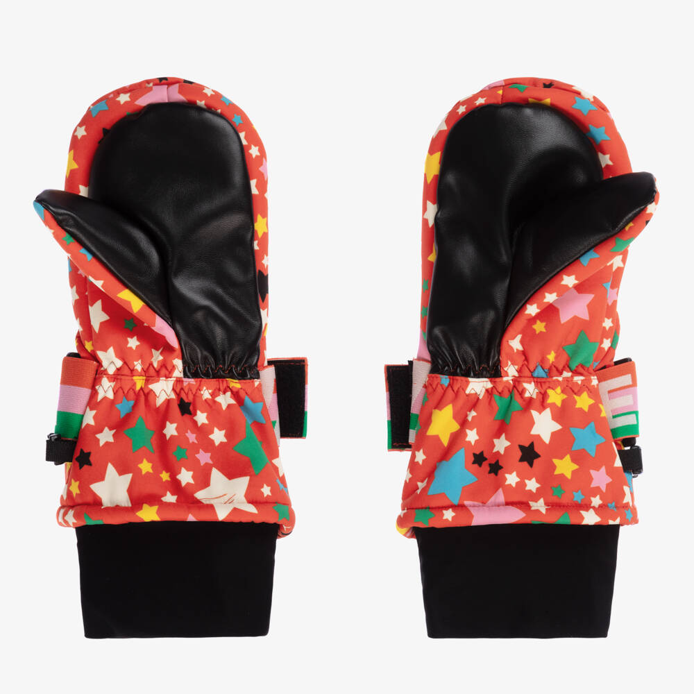 Stella McCartney Kids Ski Wear Capsule-Girls Crimson Star Ski Gloves | Childrensalon Outlet