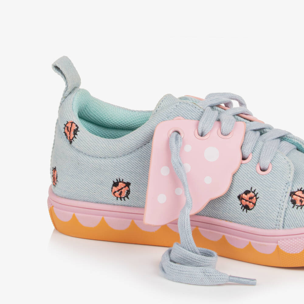 Stella McCartney Kids-Girls Denim Blue Ladybug Sneakers | Childrensalon Outlet