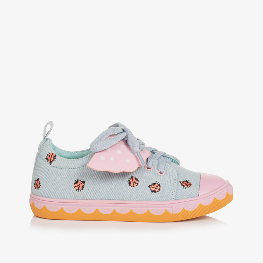 Stella McCartney Kids-Girls Denim Blue Ladybug Sneakers | Childrensalon Outlet