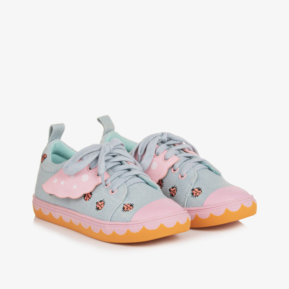 Stella McCartney Kids-Girls Denim Blue Ladybug Sneakers | Childrensalon Outlet