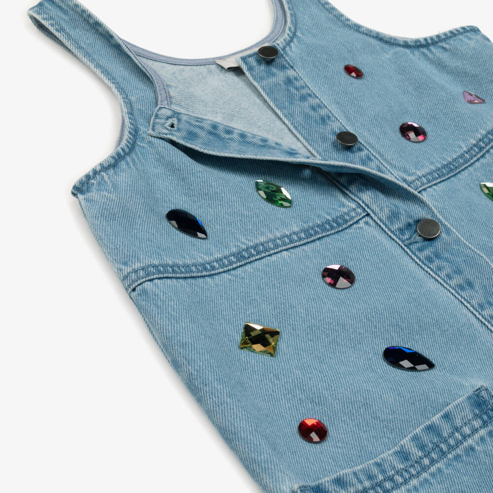 Stella McCartney Kids-Girls Denim Dress with Jewel Accents | Childrensalon Outlet