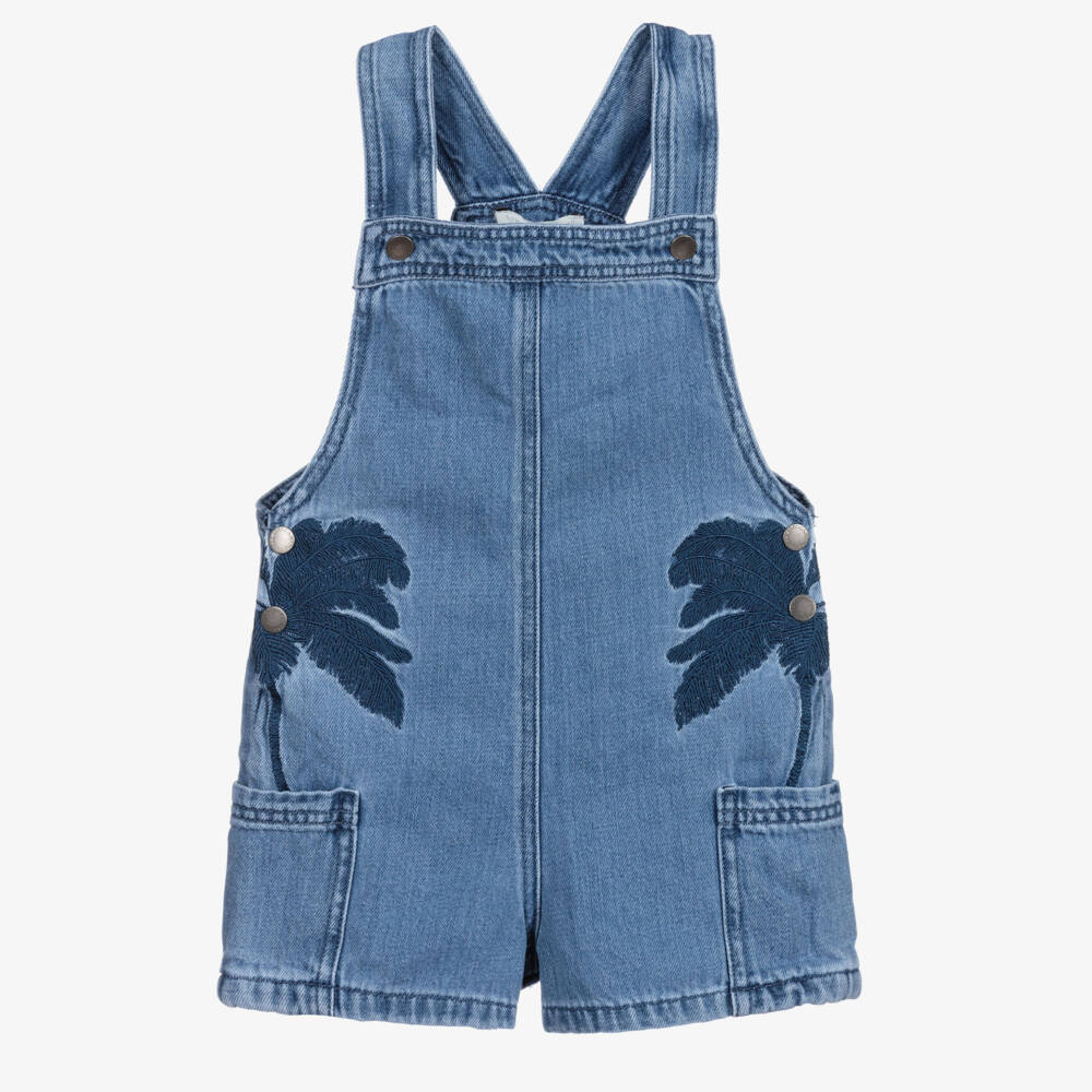 Stella McCartney Kids-Girls Denim Dungaree Shorts | Childrensalon Outlet