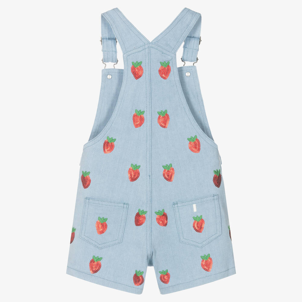Stella McCartney Kids - Girls Denim Dungaree Shorts