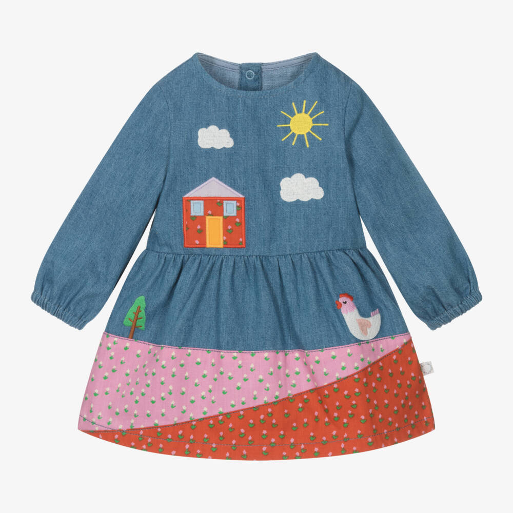 Stella McCartney Kids-فستان دنيم لون أزرق | Childrensalon Outlet