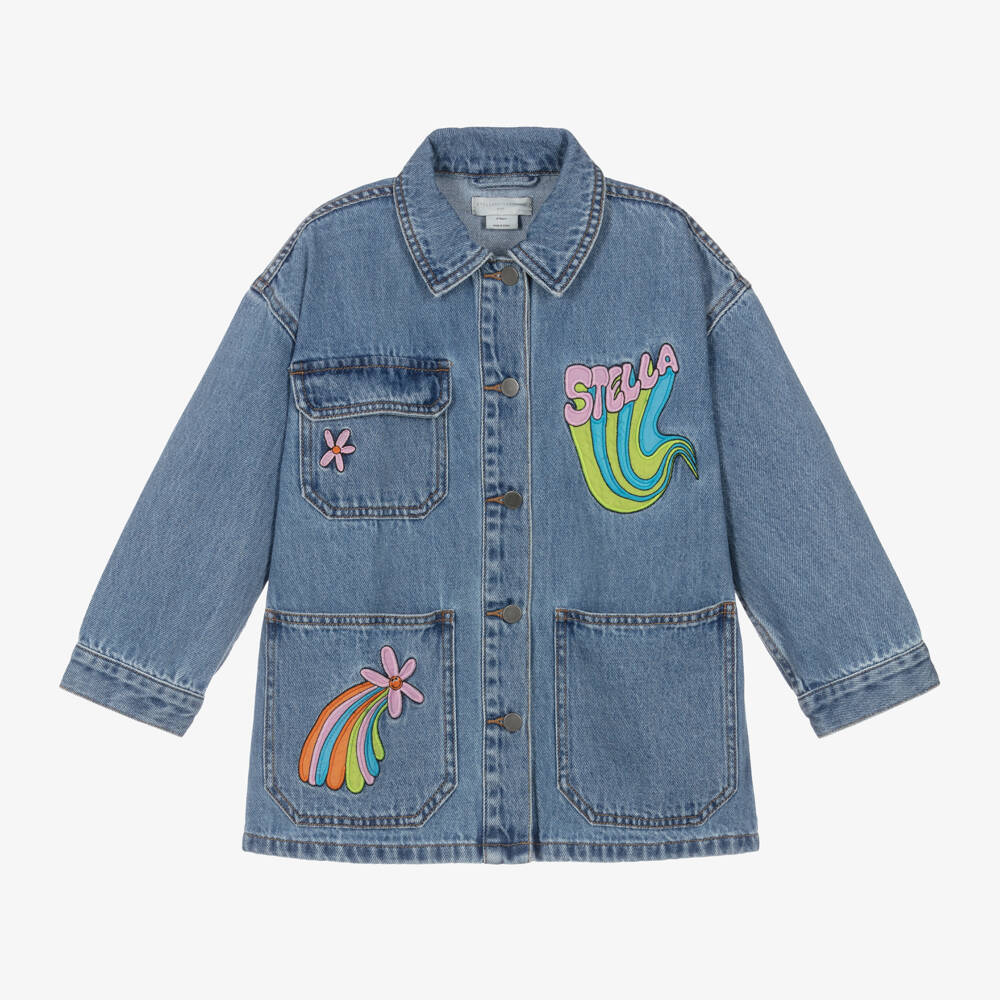 Stella McCartney Kids-Girls Denim Jacket with Embroidery | Childrensalon Outlet