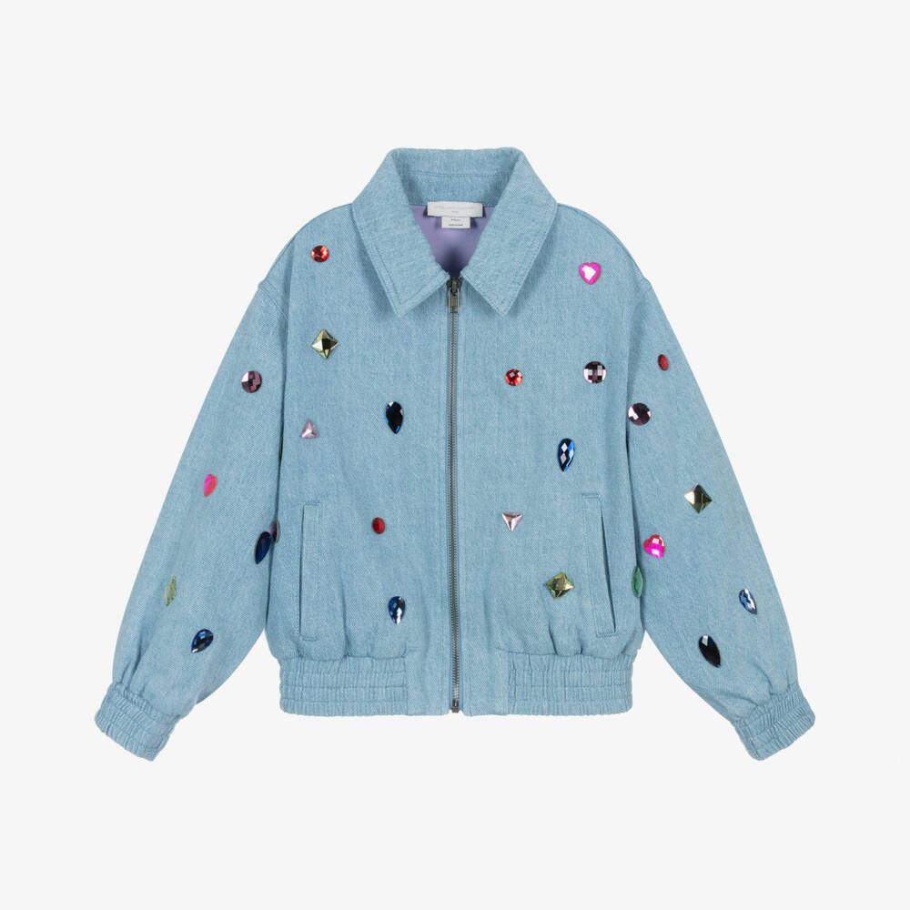 Stella McCartney Kids-Джинсовая куртка с блестящими камнями для девочек | Childrensalon Outlet
