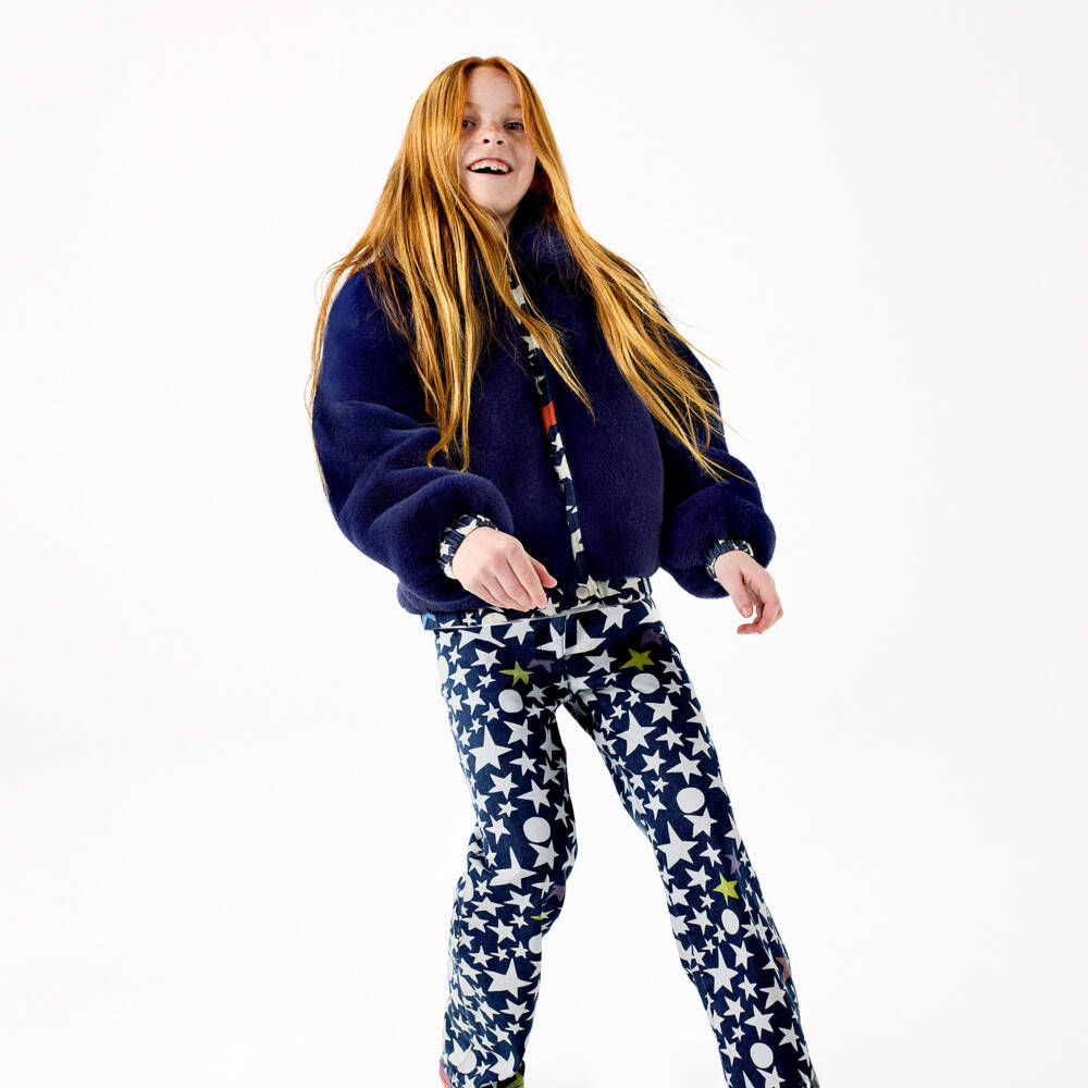 Stella McCartney Kids-Джинсы синие с звездами для девочек | Childrensalon Outlet