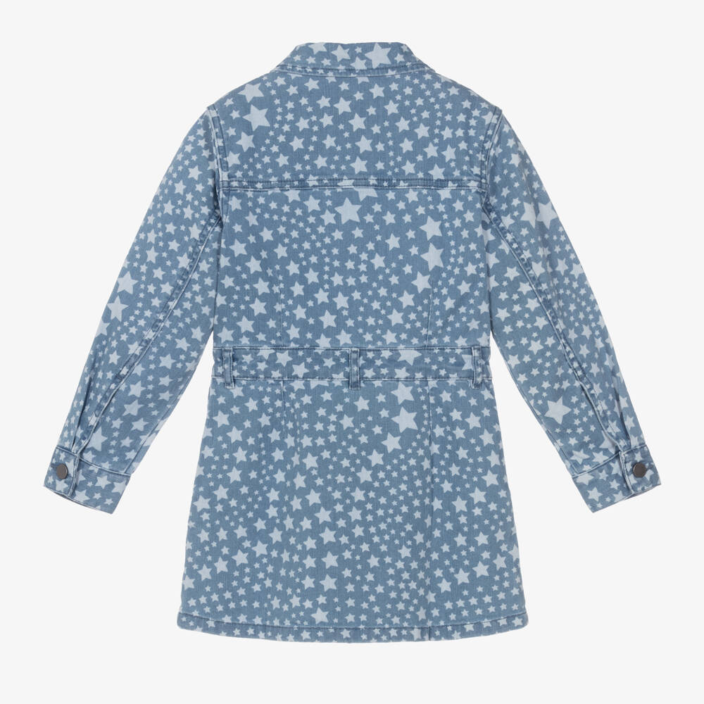 Stella McCartney Kids-Girls Denim Starry Zip Dress | Childrensalon Outlet