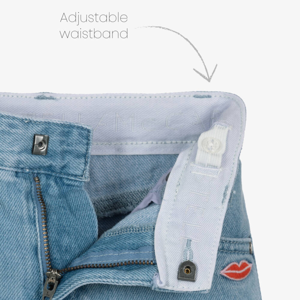 Stella McCartney Kids-Girls Denim Trousers with Lips Pattern | Childrensalon Outlet