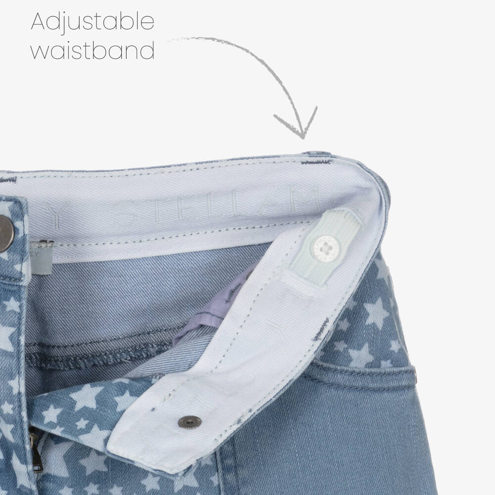 Stella McCartney Kids-Girls Denim Trousers with Star Pattern | Childrensalon Outlet