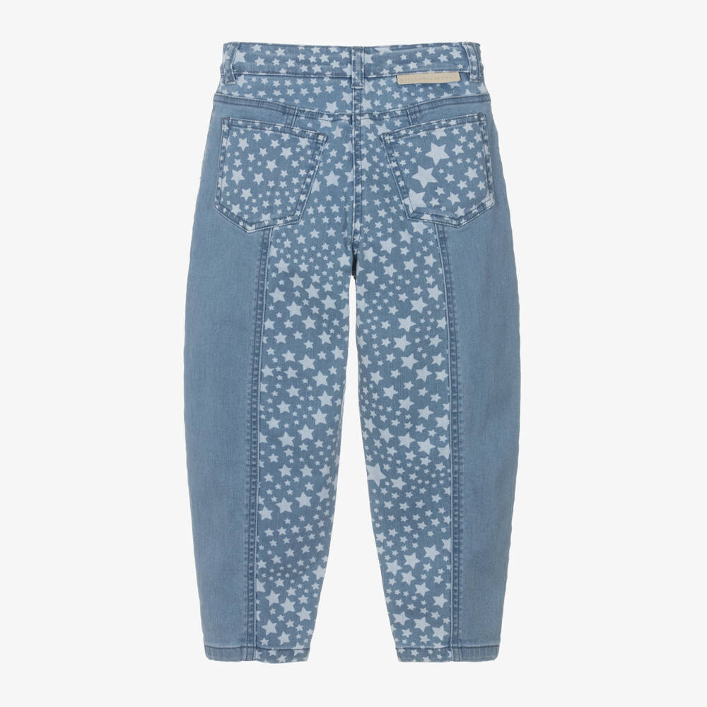 Stella McCartney Kids-Girls Denim Trousers with Star Pattern | Childrensalon Outlet