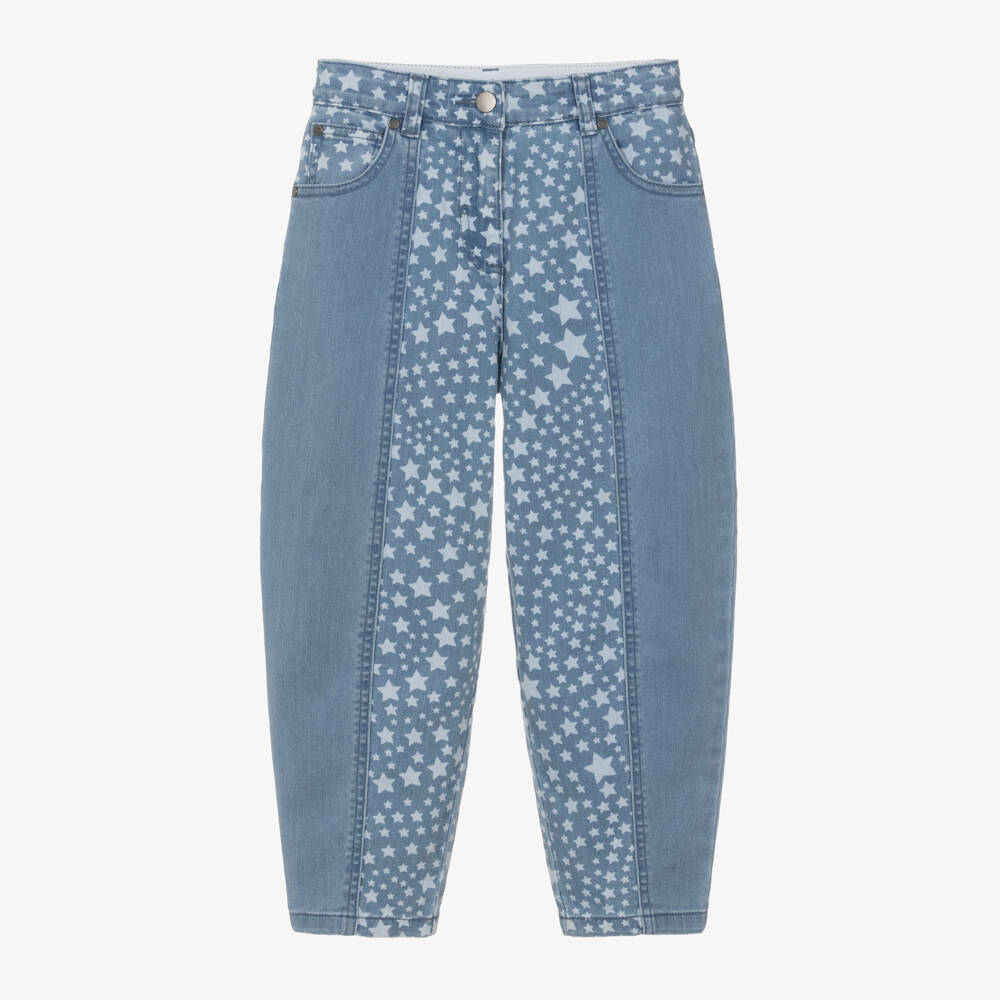 Stella McCartney Kids-Girls Denim Trousers with Star Pattern | Childrensalon Outlet
