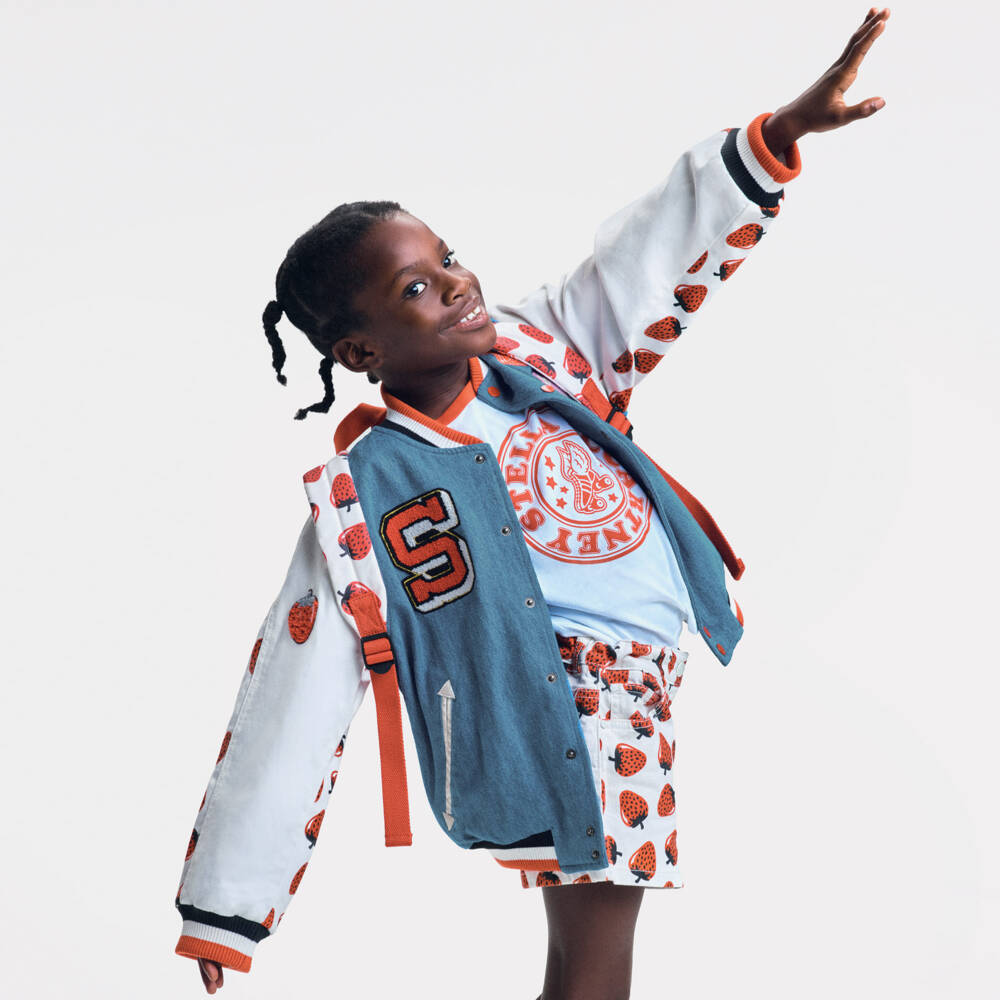 Stella McCartney Kids - Girls Denim Varsity Patch Jacket