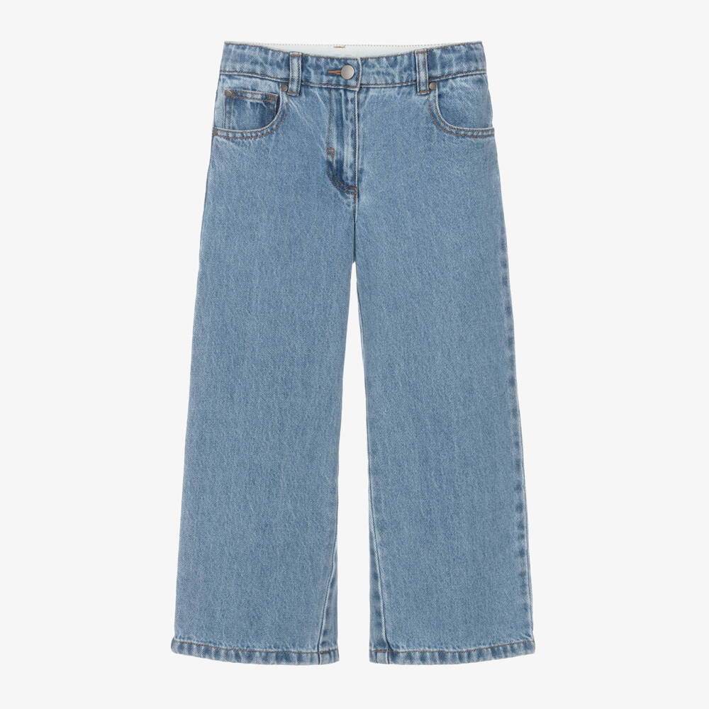 Stella McCartney Kids-Girls Denim Wide-Leg Trousers | Childrensalon Outlet