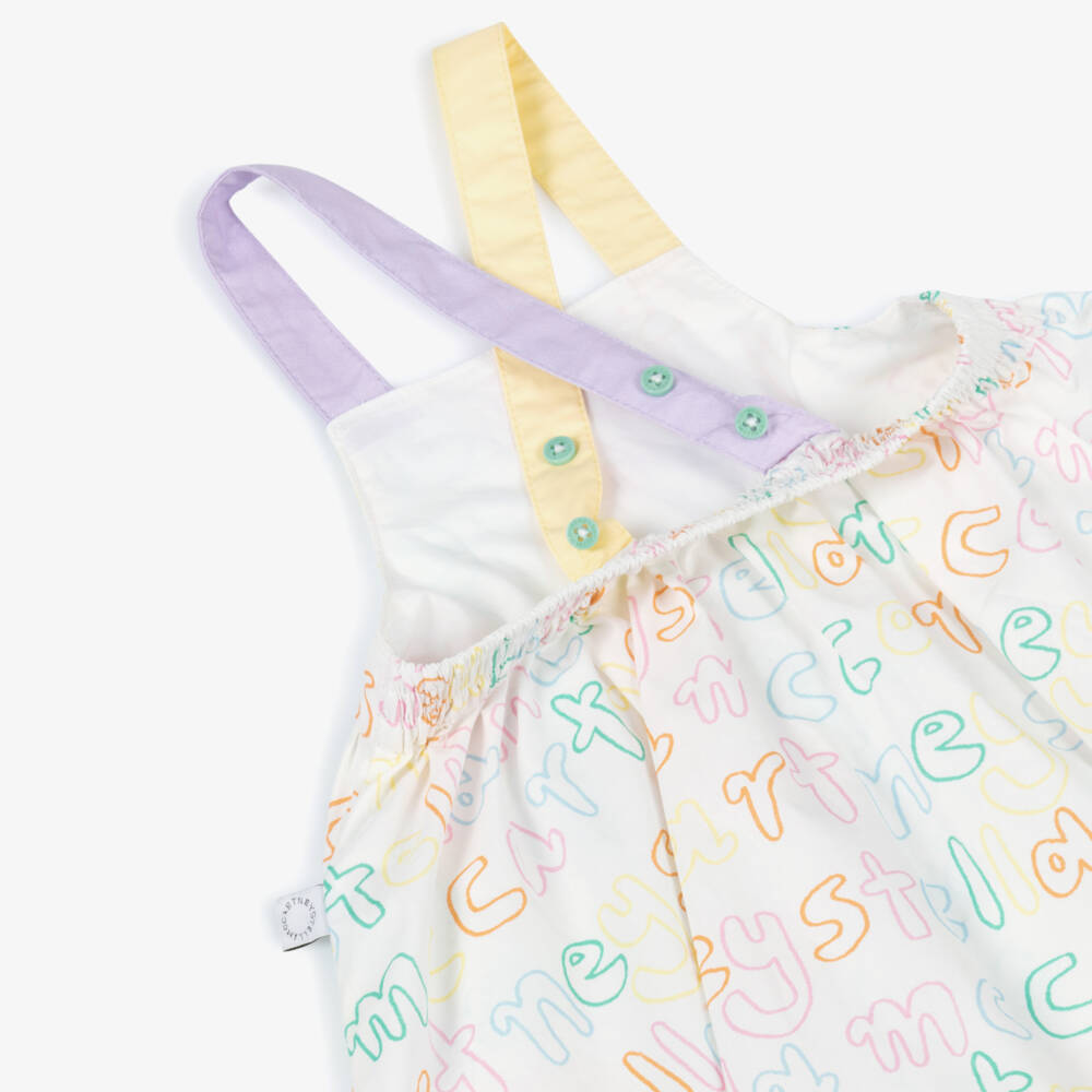 Stella McCartney Kids-Girls Elegant Ivory Poplin Frock | Childrensalon Outlet