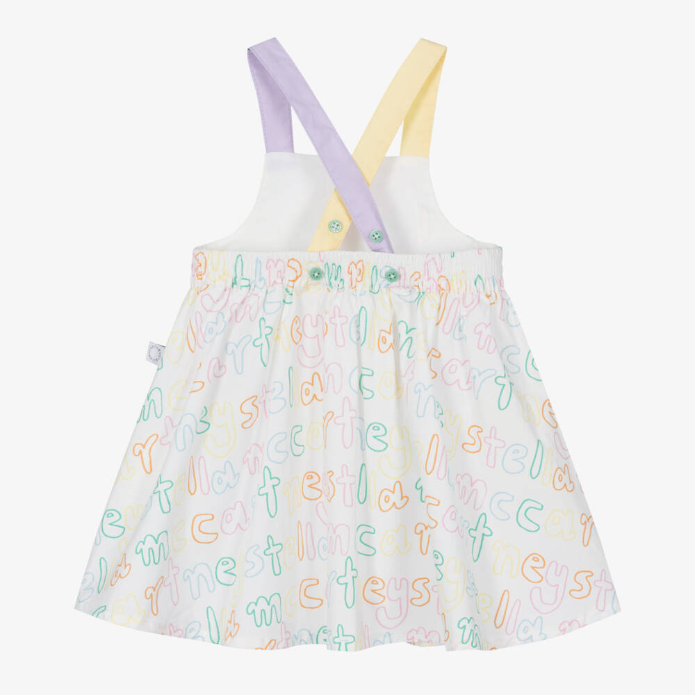 Stella McCartney Kids-Girls Elegant Ivory Poplin Frock | Childrensalon Outlet