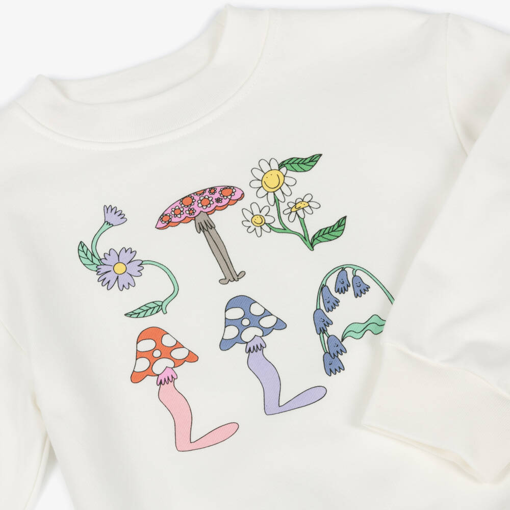 Stella McCartney Kids-Girls Enchanted Ivory Cotton Jumper | Childrensalon Outlet