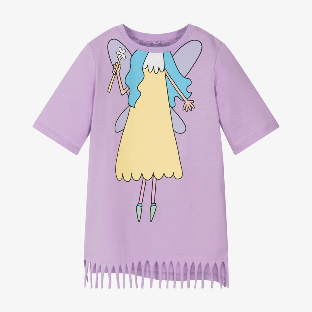Stella McCartney Kids-Girls Enchanted Lilac Cotton Dress | Childrensalon Outlet