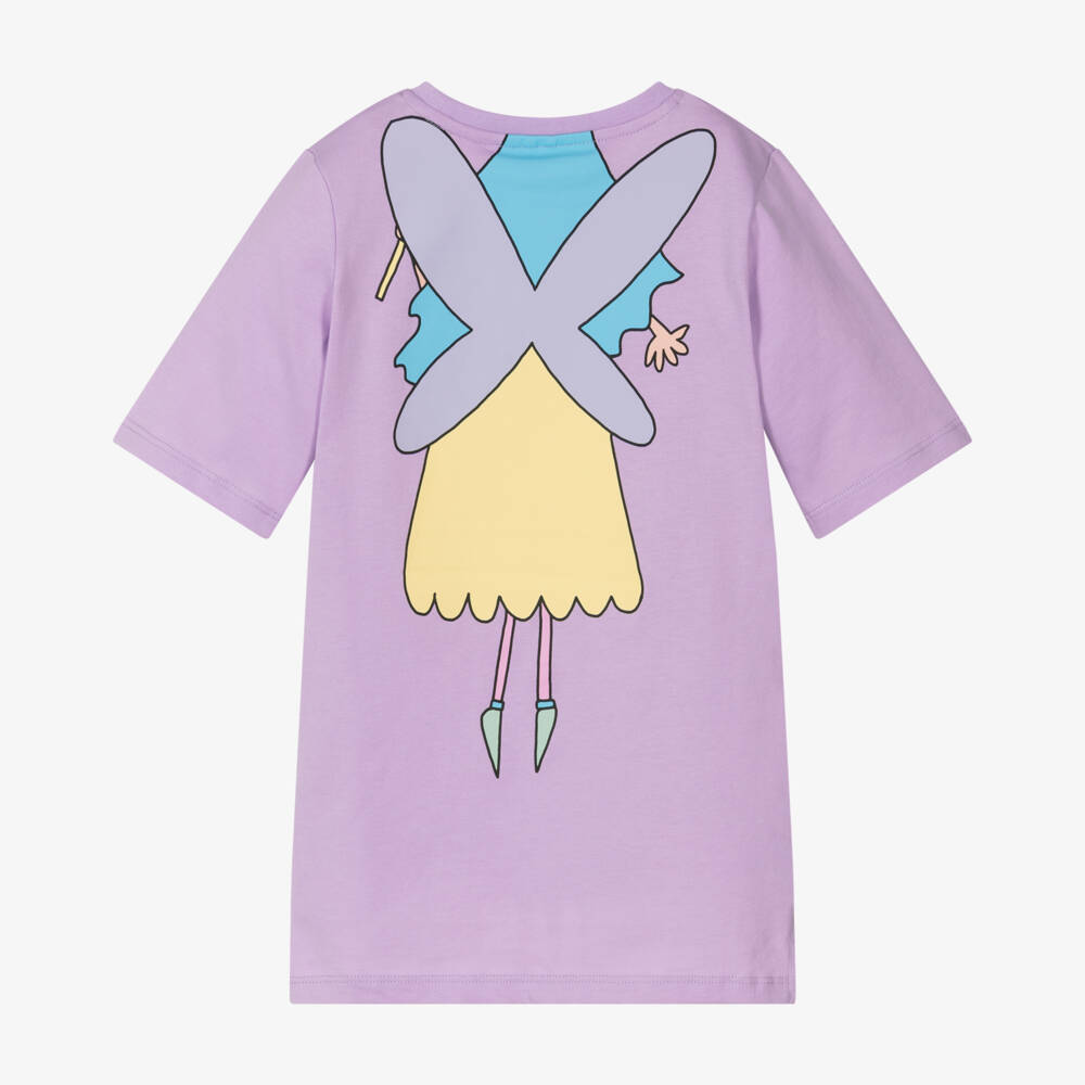 Stella McCartney Kids-Платье из хлопка волшебного сиреневого цвета для девочек | Childrensalon Outlet