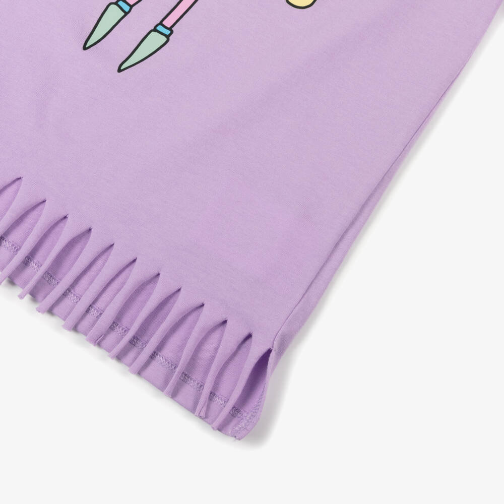 Stella McCartney Kids-Платье из хлопка волшебного сиреневого цвета для девочек | Childrensalon Outlet
