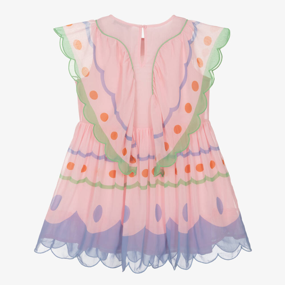 Stella McCartney Kids-Очаровательное розовое шифоновое платье для девочек | Childrensalon Outlet