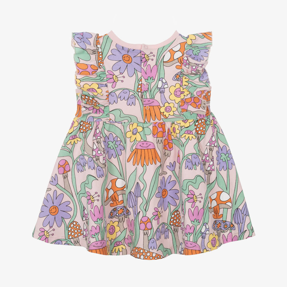 Stella McCartney Kids-Girls Enchanting Pink Cotton Dress | Childrensalon Outlet