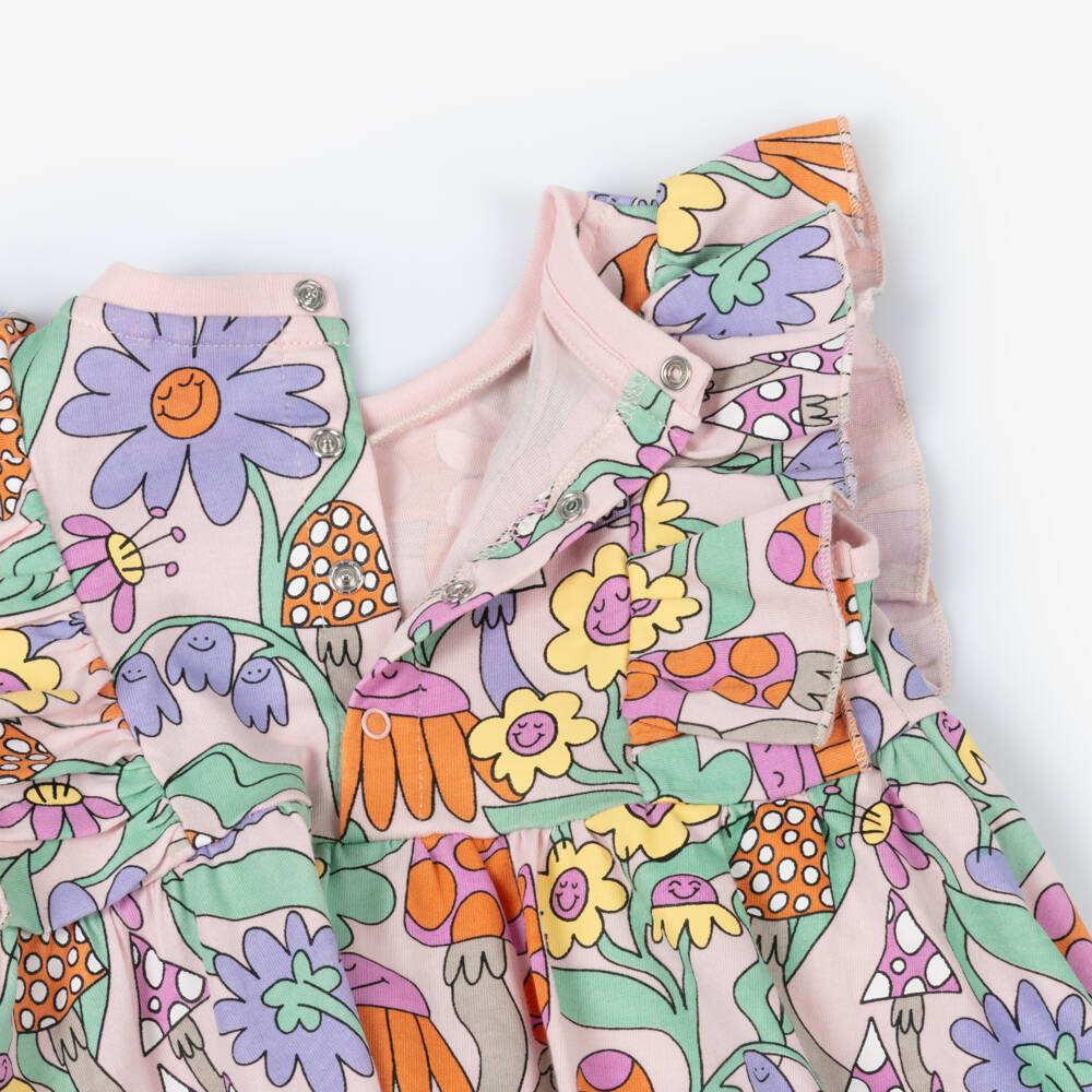 Stella McCartney Kids-Girls Enchanting Pink Cotton Dress | Childrensalon Outlet