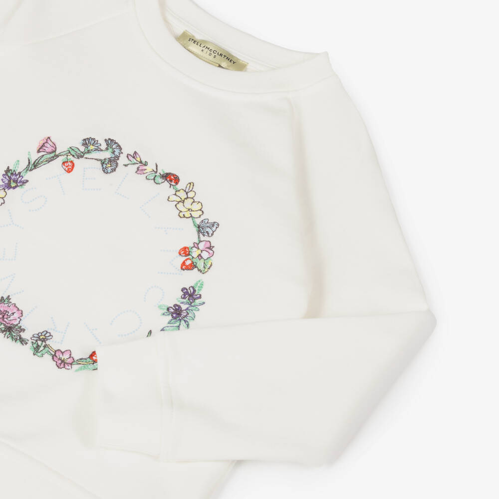 Stella McCartney Kids-Girls Floral Ivory Cotton Pullover | Childrensalon Outlet