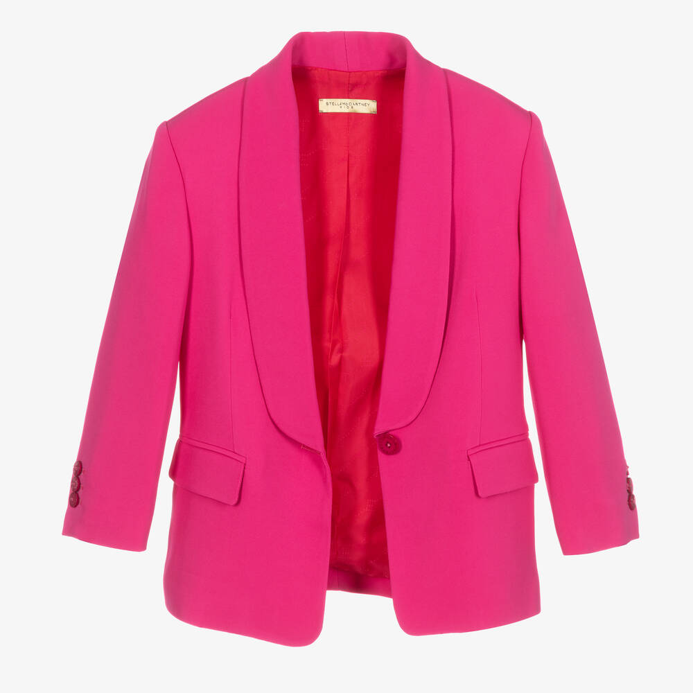 Stella McCartney Kids Girls Fuchsia Pink Viscose Blazer Childrensalon Outlet