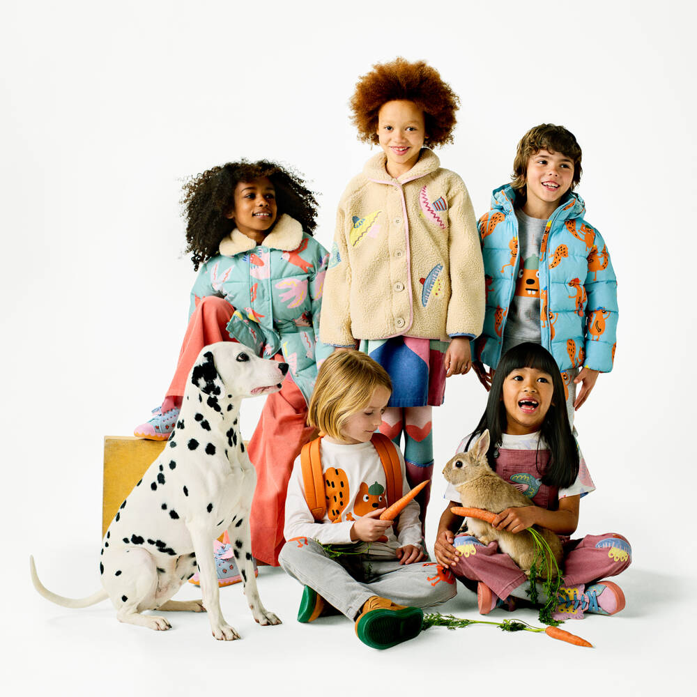 Stella McCartney Kids-Girls Green Bird Patterned Puffer | Childrensalon Outlet